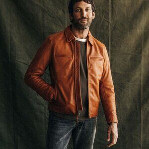 Taylor Stitch The Moto Jacket in Whiskey Steerhide - NWOT Size Medium - 40